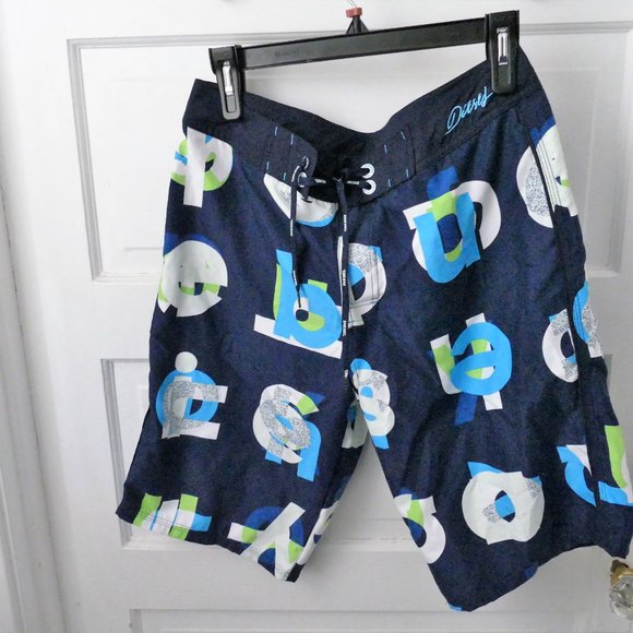 NWT Men's Diesel BMBX Swim Blue Deck Shorts size M - Picture 4 of 9